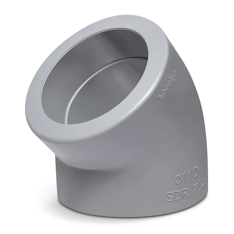 Codo 110 mm Rotoplas 45° de Tuboplus Alta Presión — vista frontal
