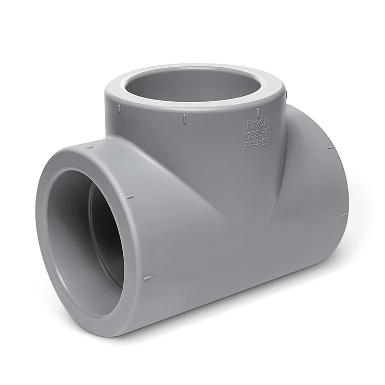 Tee 110 mm Rotoplas de Tuboplus Alta Presión — vista frontal