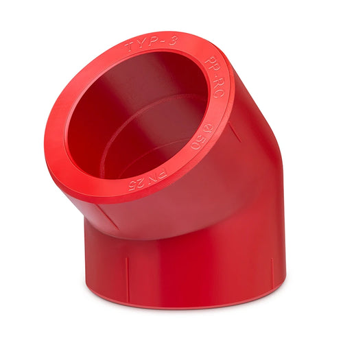 Codo 75 mm Rotoplas 45° Tuboplus Contraincendios — vista frontal