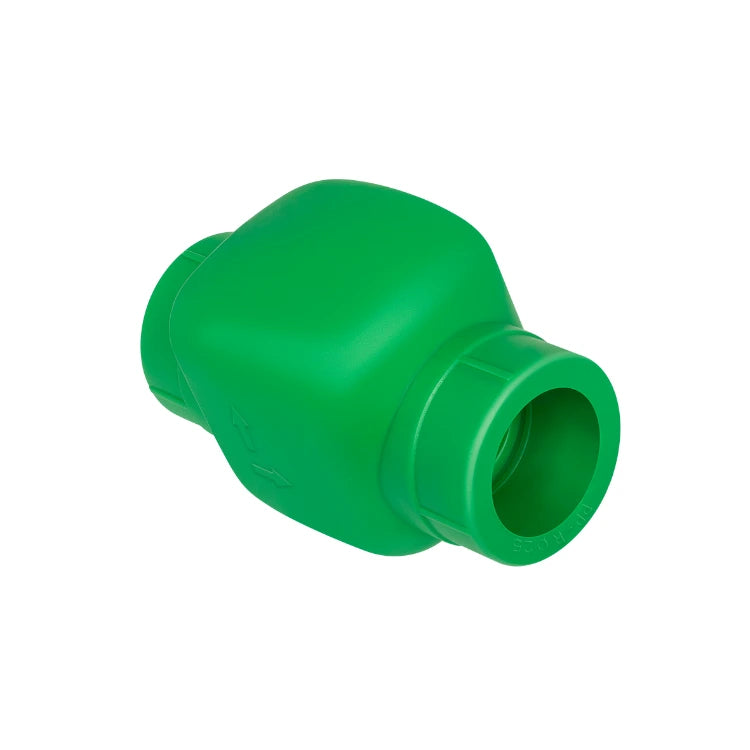 Válvula 25 mm Rotoplas check PP Tuboplus — detalle de conexiones