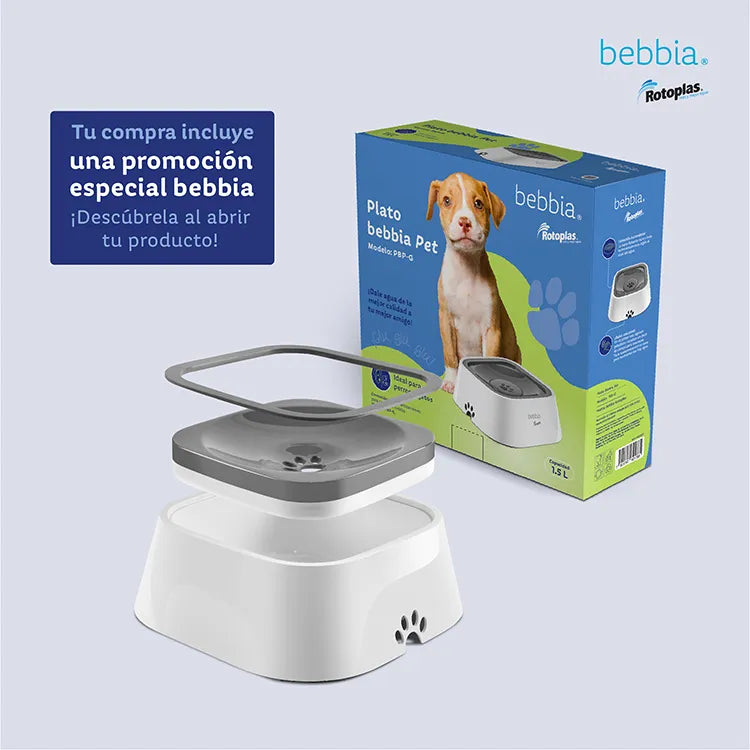 Accesorio Mascotas Rotoplas Plato para mascotas color gris — detalle de tapa