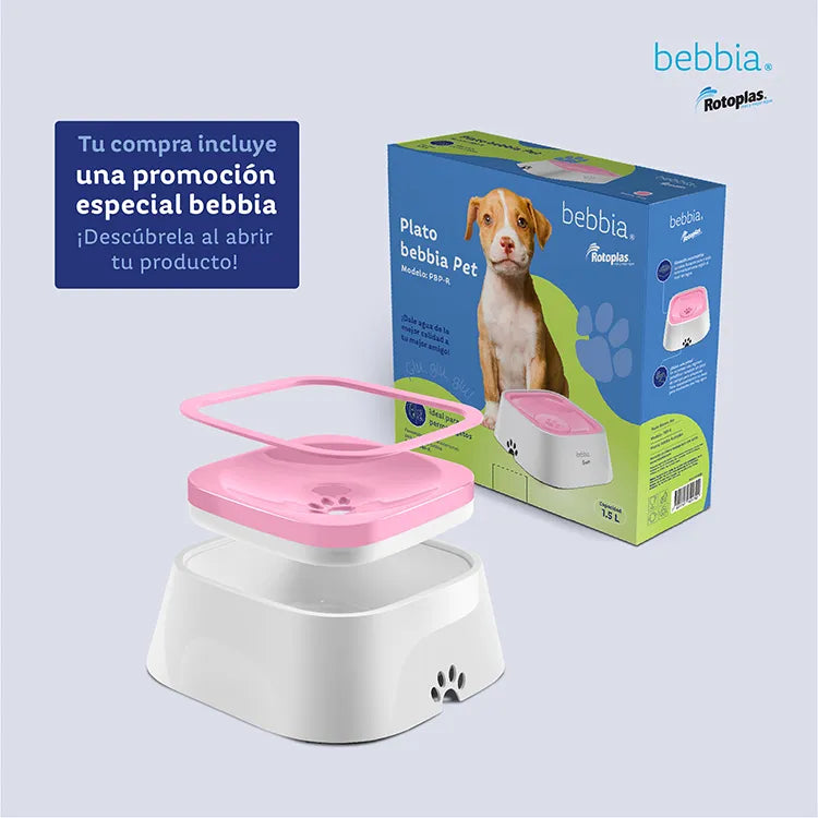 Accesorio Mascotas Rotoplas Plato para mascotas color rosa — detalle de tapa
