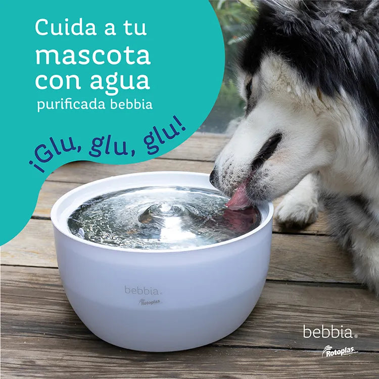 Fuente Rotoplas para mascotas color blanco — vista trasera