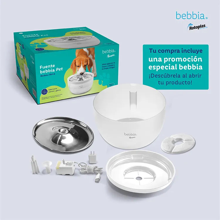 Fuente Rotoplas para mascotas color blanco — detalle de tapa