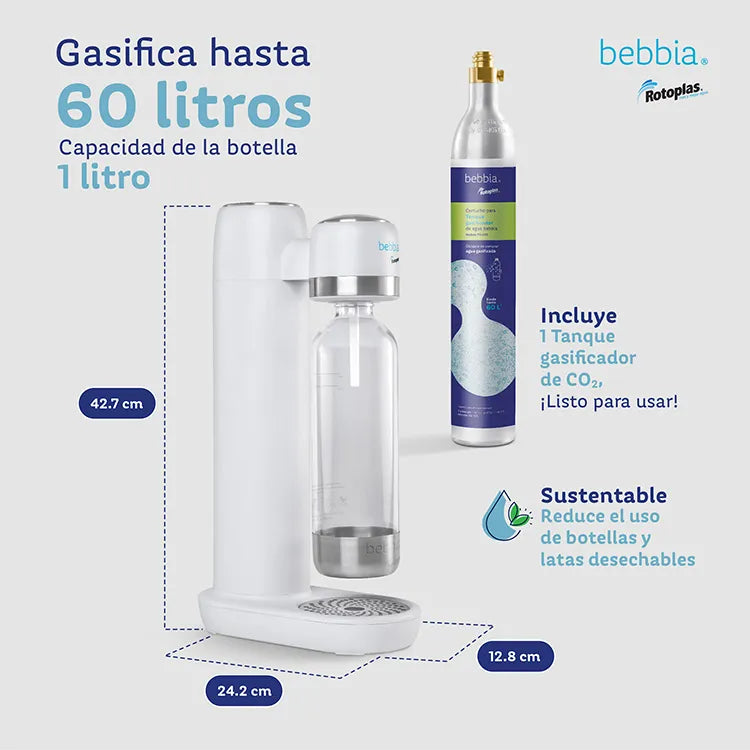 Filtro Rotoplas Gasificadora de agua color blanco — vista superior