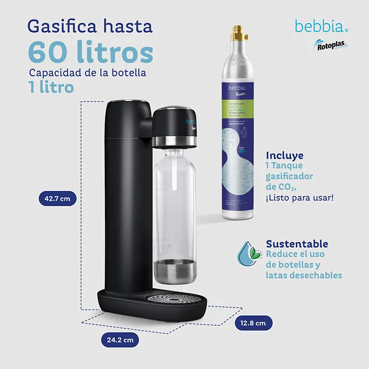 Filtro Rotoplas Gasificadora de agua color negro — vista superior