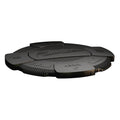 Tapa Rotoplas negra roscada — vista frontal