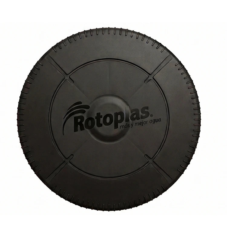 Tapa Rotoplas negra de 55 cm para Tinaco Resistec — vista frontal