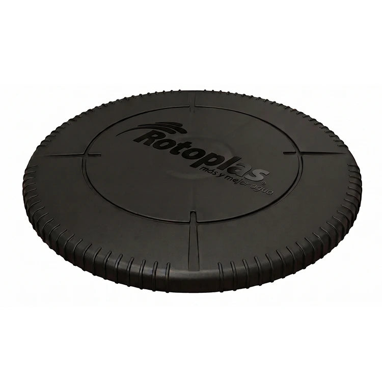 Tapa Rotoplas negra de 55 cm para Tinaco Resistec — vista lateral