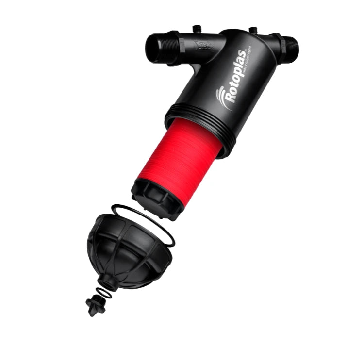 Filtro Rotoplas de discos lavable jumbo 1 1/4" — detalle de tapa