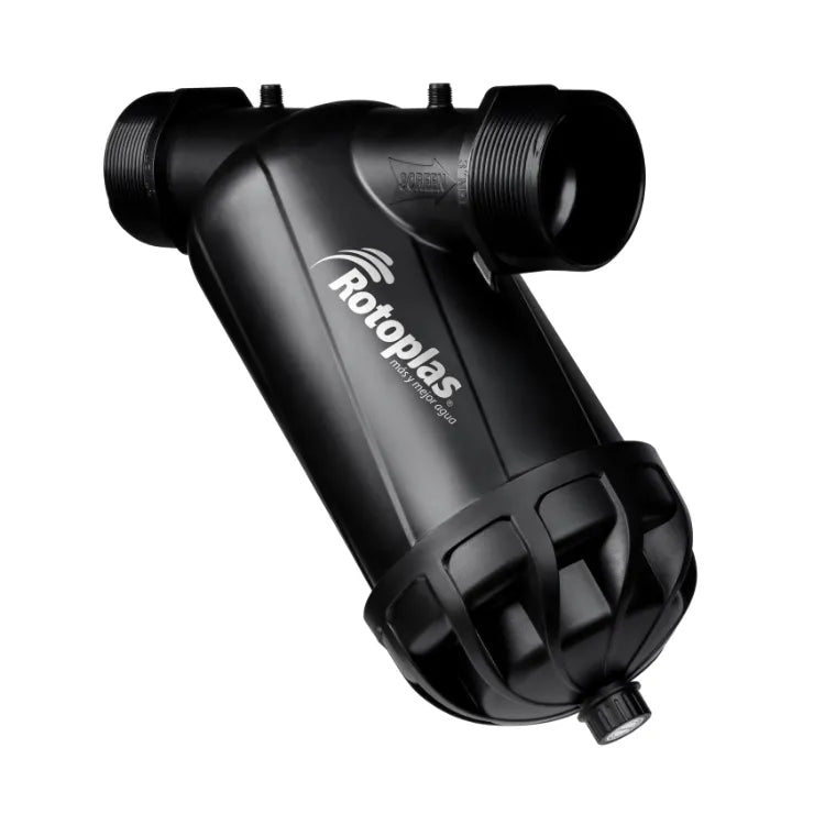 Filtro Rotoplas de discos lavable super jumbo 3" — vista lateral