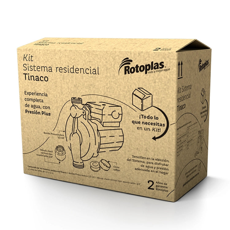 Kit Rotoplas Sistema Residencial Tinaco — vista lateral