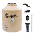Tinaco 1,100 litros Rotoplas Tricapa color beige + Kit de accesorios (Venta exclusiva en Tuxtla) — vista frontal