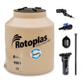 Tinaco 450 litros Rotoplas Tricapa color beige + Kit de accesorios (Venta exclusiva en Tuxtla) — vista frontal