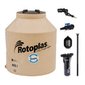 Tinaco 600 lts.. Rotoplas Tricapa color beige + Kit de accesorios (Venta exclusiva en Tuxtla) — vista frontal