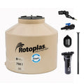 Tinaco 750 litros Rotoplas Tricapa color beige + Kit de accesorios (Venta exclusiva en Tuxtla) — vista frontal