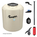 Tinaco 2,000 litros Rotoplas Plus+ equipado color beige — vista frontal