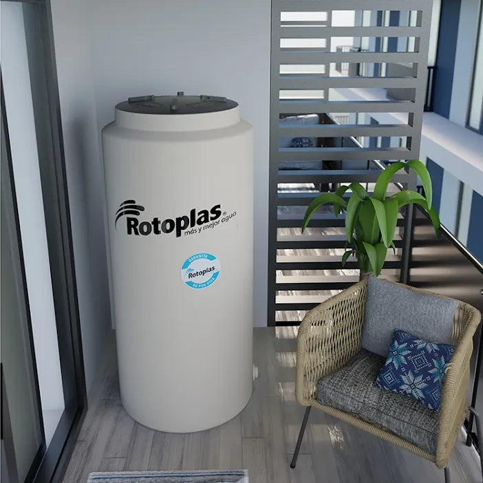 Tinaco 500 litros Rotoplas Vertical 2 accesorios — detalle de conexiones