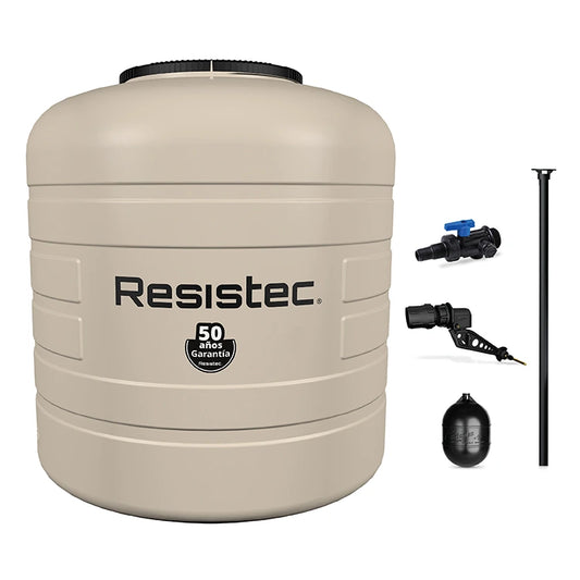 Tinaco 1,100 litros Rotoplas Resistec con Multiconector y jarro de aire ((venta exclusiva en zonas aplicables, consulta descripción) — vista frontal