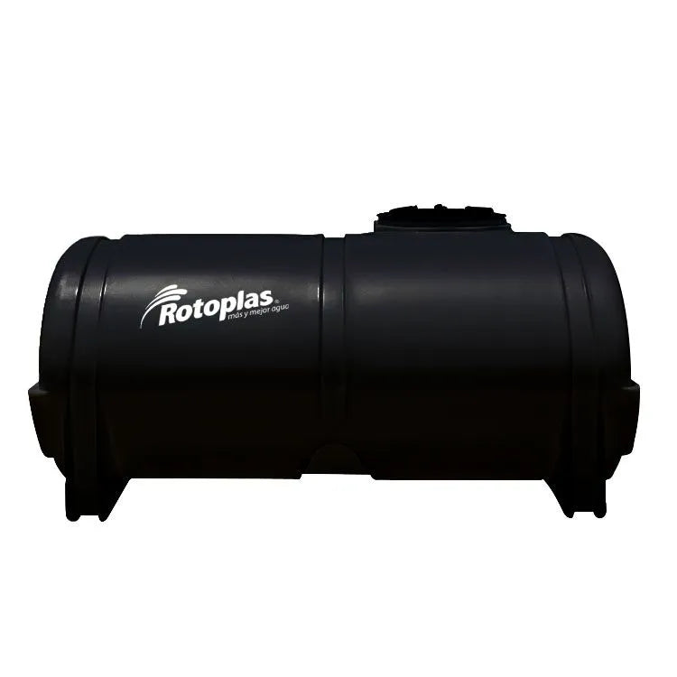 Tanque 2,500 litros Rotoplas horizontal nodriza reforzado al 20% color negro — vista frontal