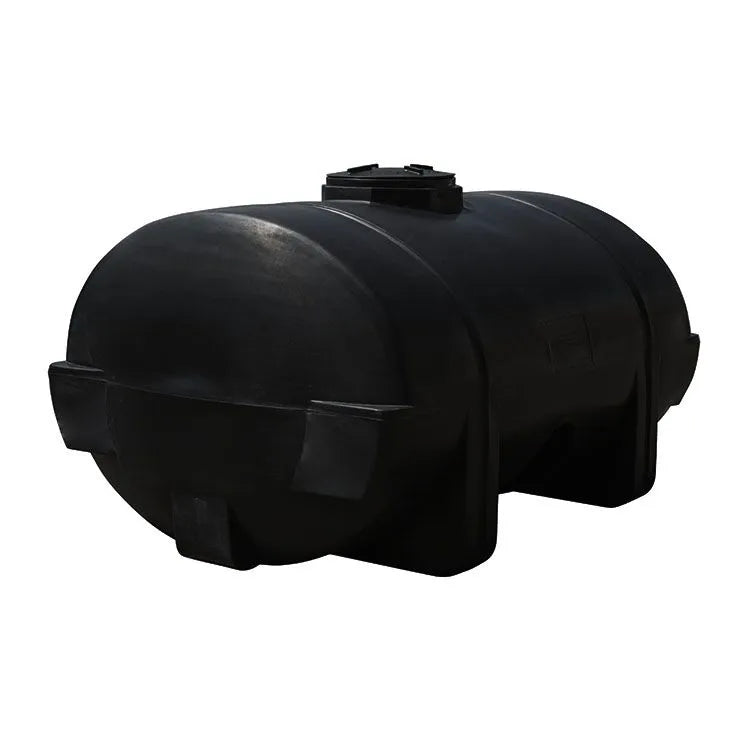 Tanque 4,000 litros Rotoplas horizontal nodriza reforzado al 20% color negro — detalle de conexiones