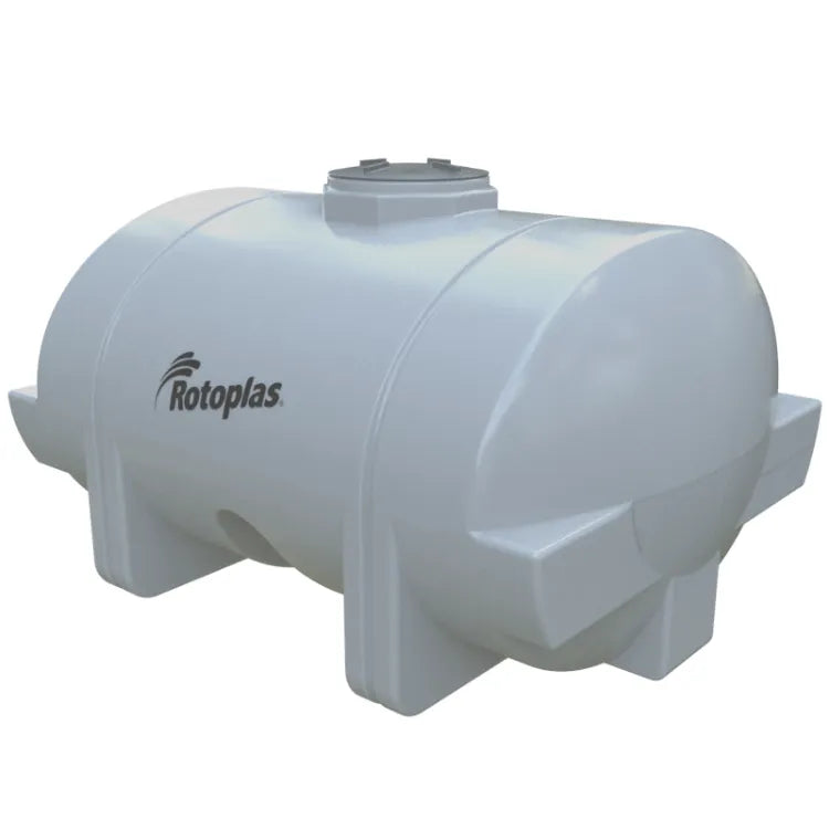 Tanque 4,000 litros Rotoplas horizontal nodriza reforzado al 20% color neutro — vista lateral
