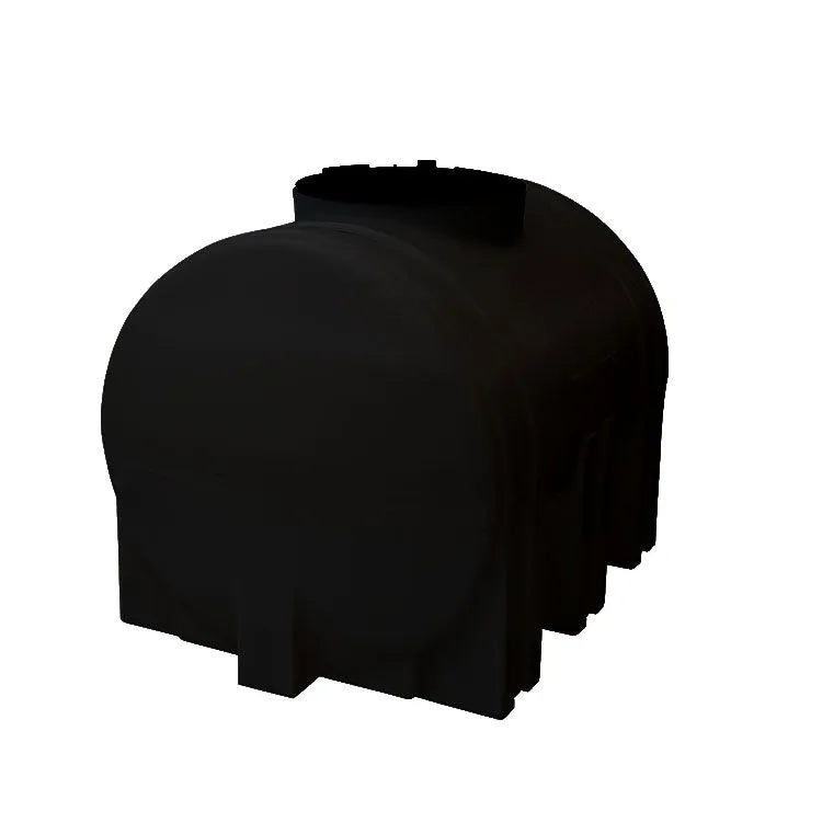 Tanque 1,000 litros Rotoplas horizontal nodriza reforzado al 20% color negro — vista trasera