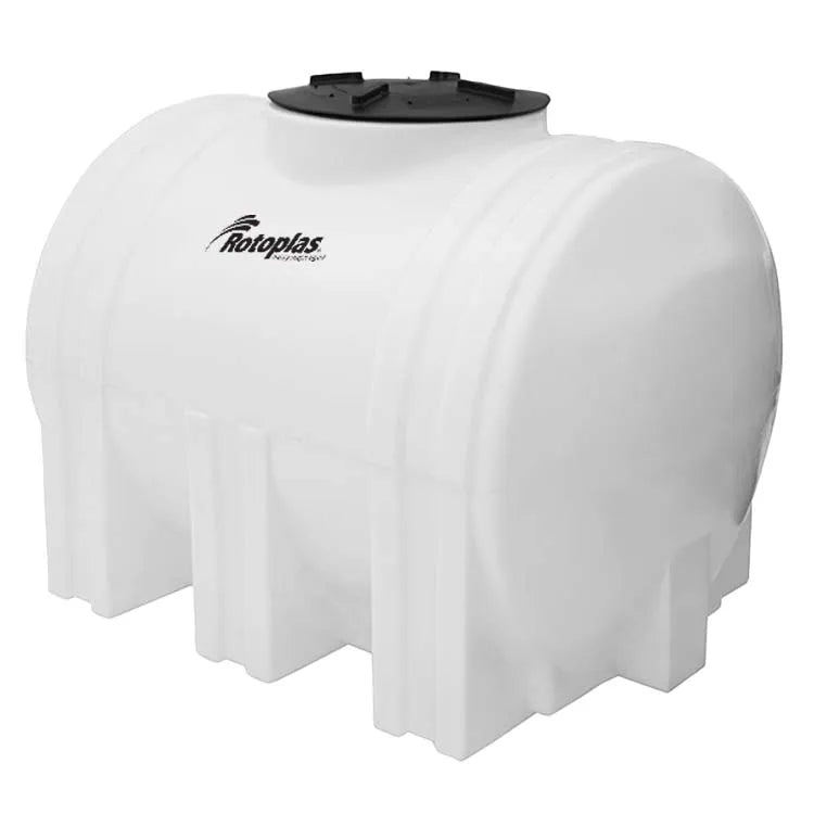Tanque 1,000 litros Rotoplas horizontal nodriza reforzado al 40% color neutro — vista lateral