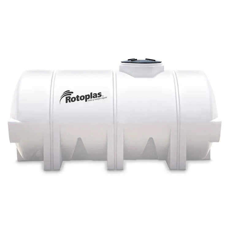 Tanque 2,850 litros Rotoplas horizontal nodriza reforzado al 20% color neutro — vista frontal