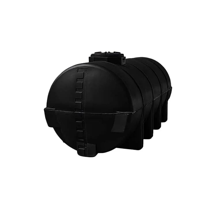 Tanque 5,000 litros Rotoplas nodriza horizontal estandar color negro — detalle de conexiones