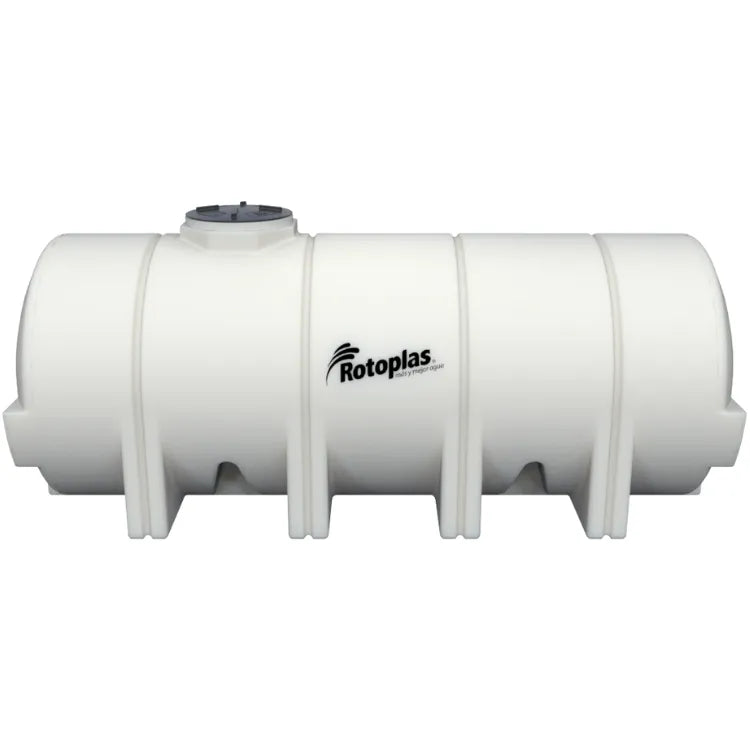 Tanque 5,000 litros Rotoplas reforzado al 40% horizontal nodriza color neutro — vista frontal
