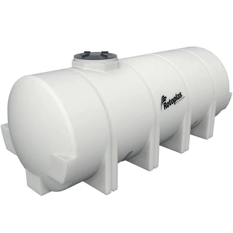 Tanque 5,000 litros Rotoplas reforzado al 40% horizontal nodriza color neutro — vista lateral