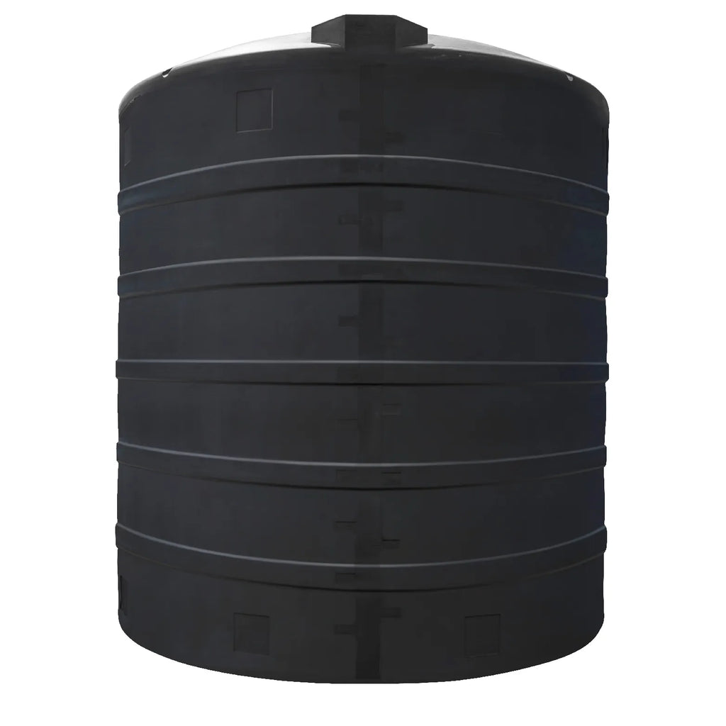 Tanque 10,000 litros Rotoplas vertical reforzado al 20% color negro — vista superior
