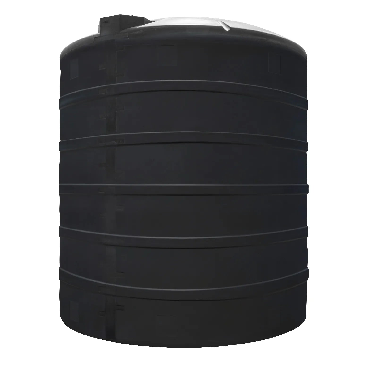 Tanque 10,000 litros Rotoplas vetical reforzado al 40% color negro — detalle de conexiones