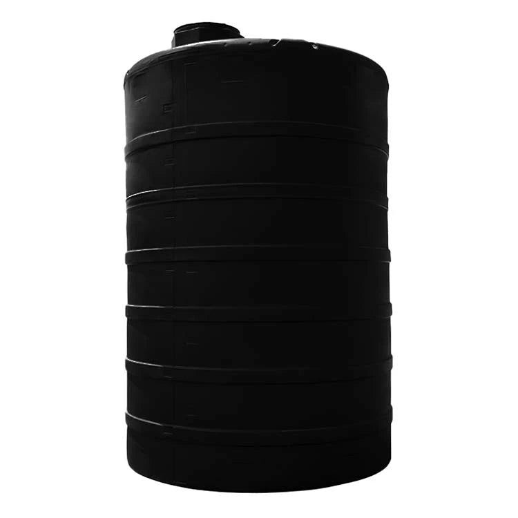Tanque 15,000 litros Rotoplas vertical estándar color negro — detalle de conexiones