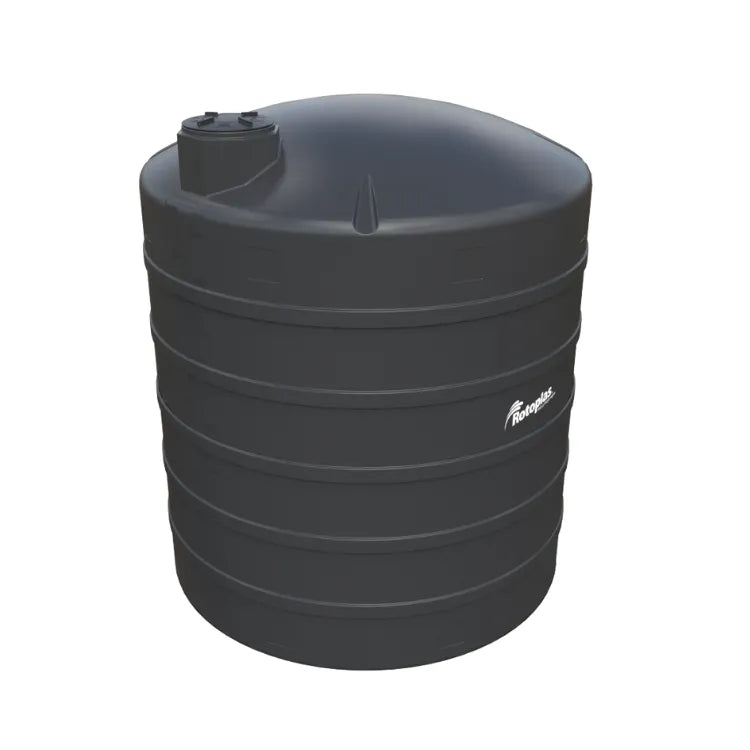 Tanque 22,000 litros Rotoplas Vertical reforzado al 20% color negro — vista trasera