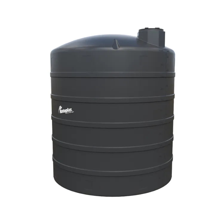 Tanque 22,000 litros Rotoplas vertical reforzado al 40% color negro — vista lateral