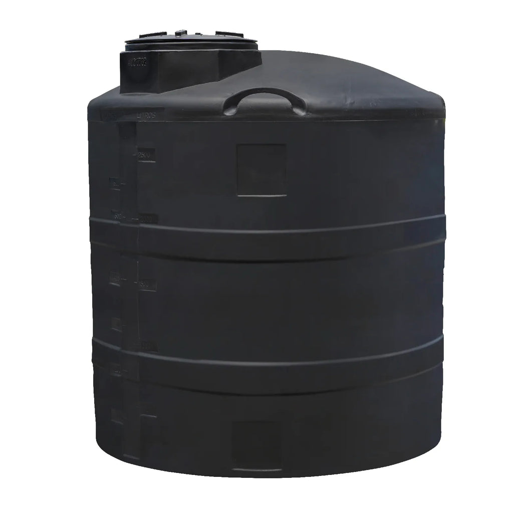 Tanque 2,500 litros Rotoplas vertical reforzado al 20% 2,500 littos color negro — detalle de tapa