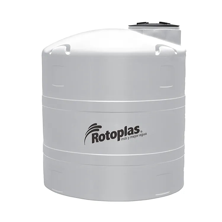 Tanque 2,500 litros Rotoplas vertical reforzado al 20% color neutro — vista frontal