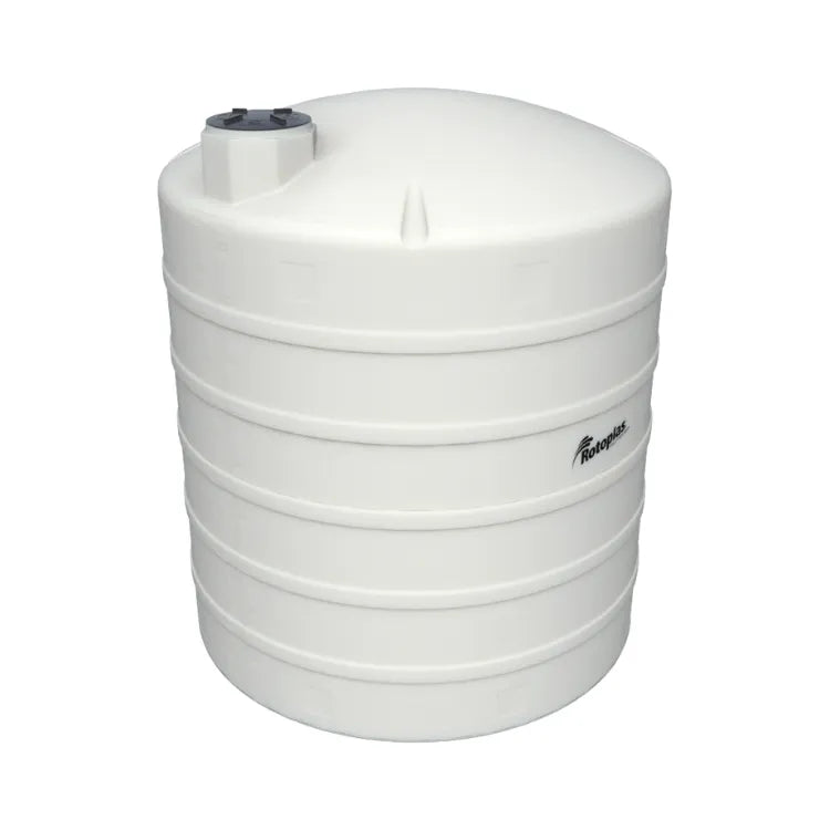 Tanque 25,000 litros Rotoplas vertical reforzado al 20% color neutro — vista trasera
