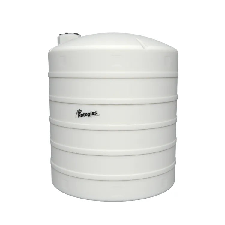 Tanque 25,000 litros Rotoplas vertical reforzado al 40% color neutro — vista frontal