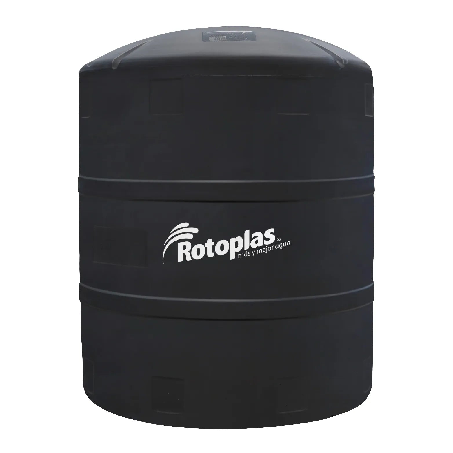Tanque 5,001 litros Rotoplas vertical estándar color negro — vista frontal