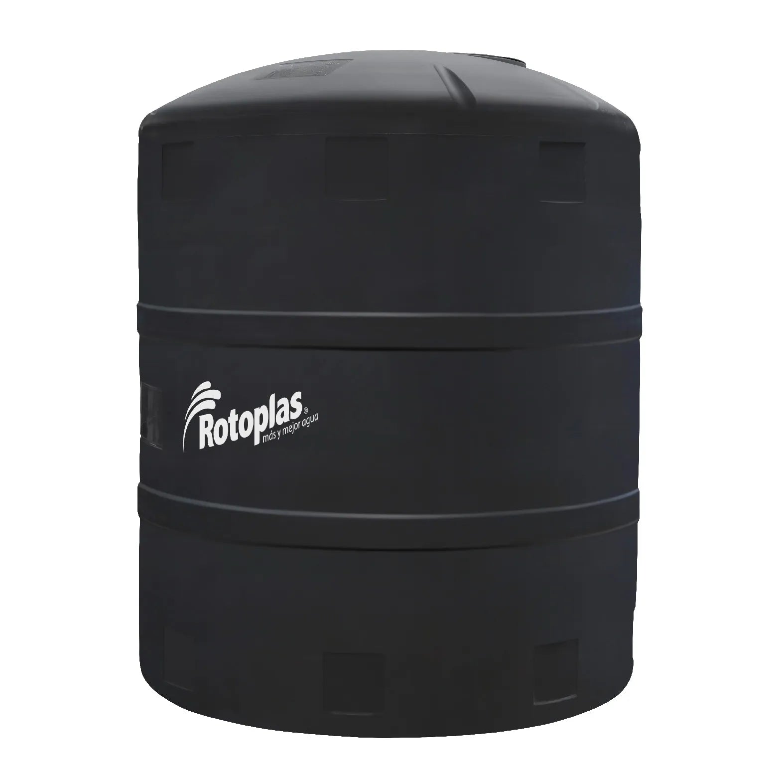 Tanque 5,001 litros Rotoplas vertical estándar color negro — vista lateral