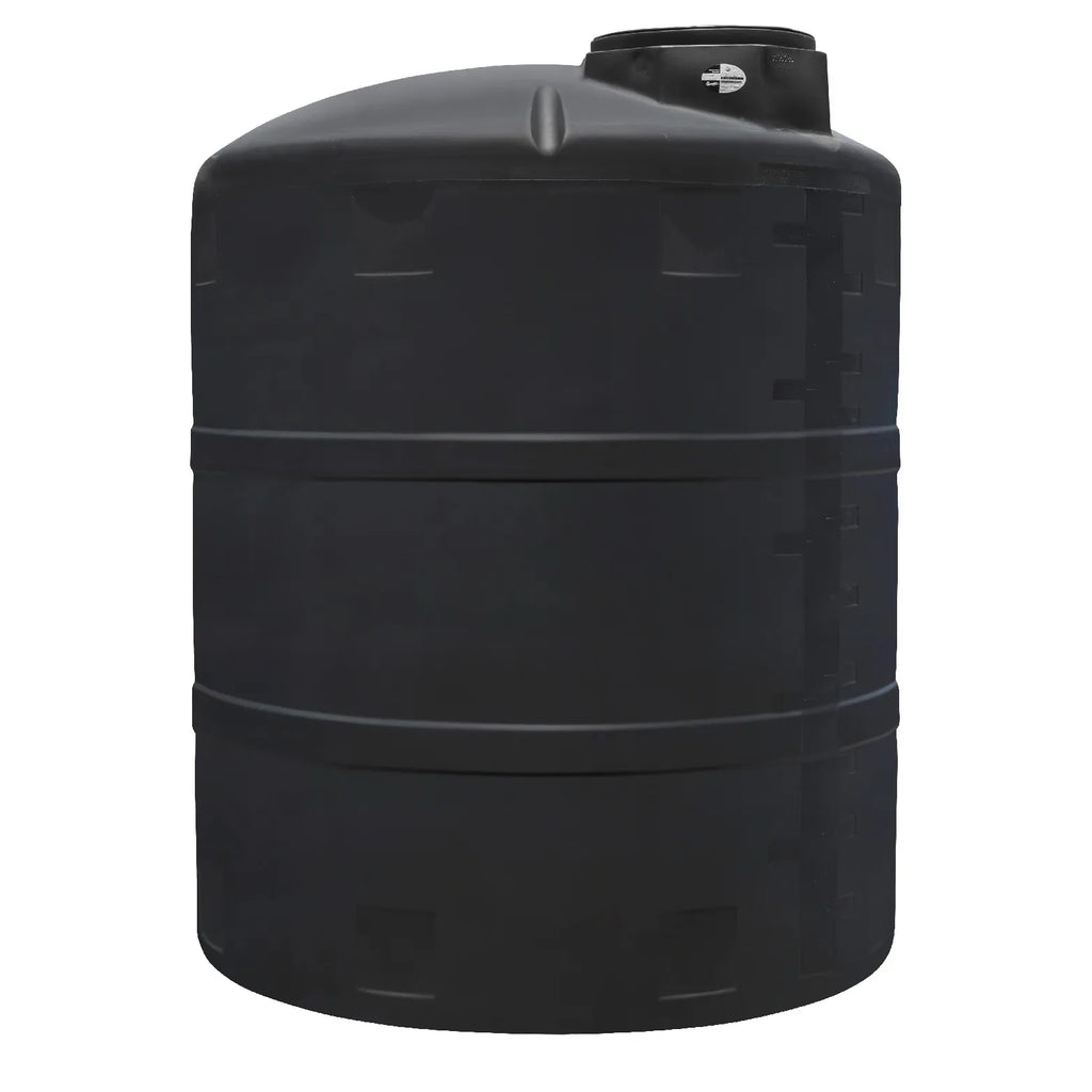Tanque 5,001 litros Rotoplas vertical reforzado al 20% color negro — vista trasera