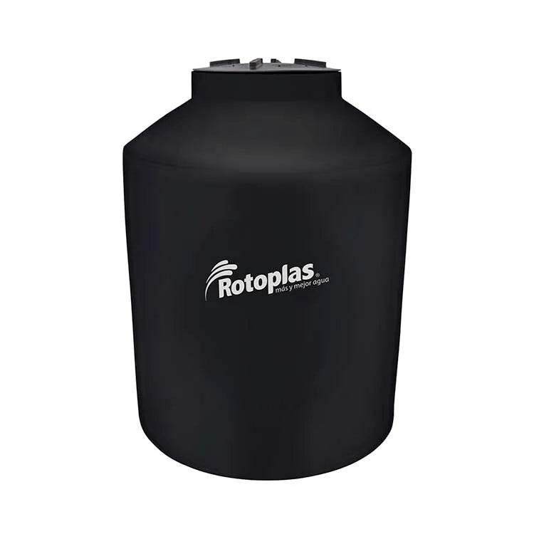 Tanque 1,100 litros Rotoplas vertical cerrado estándar color negro — vista frontal