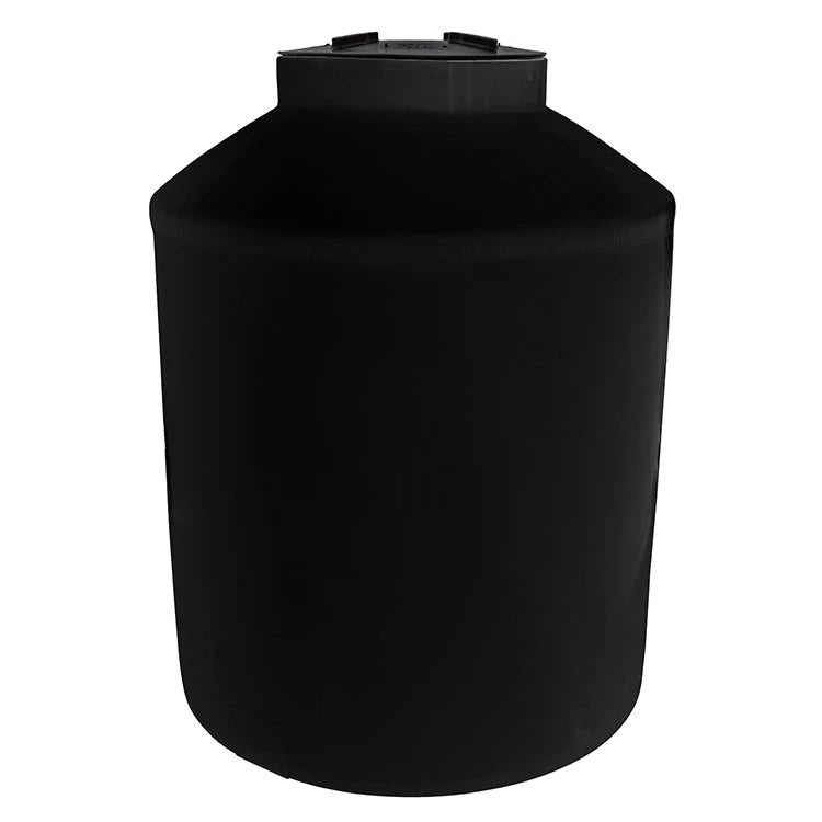 Tanque 1,100 litros Rotoplas vertical cerrado reforzado al 40% color negro — vista trasera