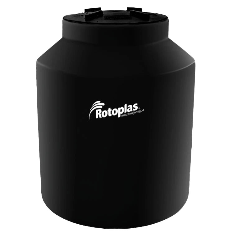 Tanque 450 litros Rotoplas vertical cerrado estandar color negro — vista frontal