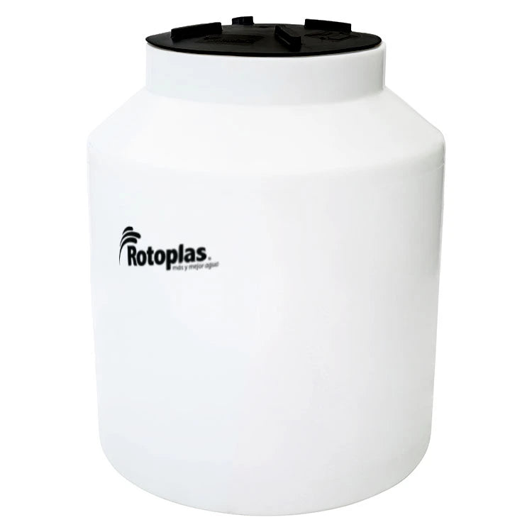 Tanque 450 litros Rotoplas vertical cerrado reforzado al 40% color neutro — vista lateral