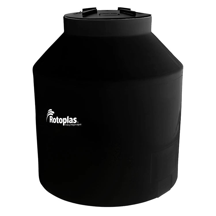 Tanque 600 litros Rotoplas vertical cerrado estandar color negro — vista lateral