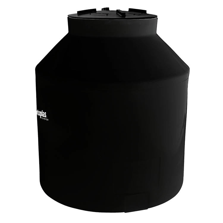 Tanque 600 litros Rotoplas vertical cerrado reforzado al 40% color negro — vista superior
